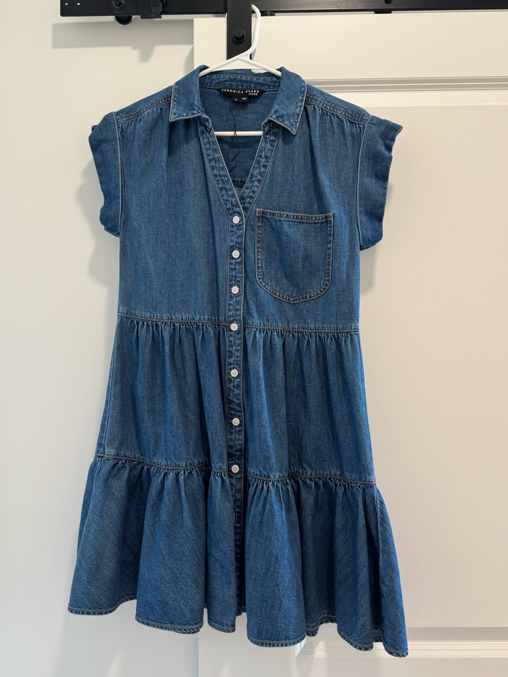 Veronica Beard | Trisha Denim Button-Front Mini Dress | Size XS